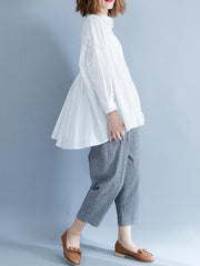 Loose Embroidered White Shirt