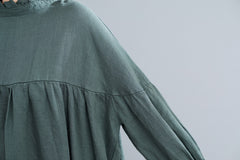Back Lace Solid Color Slim Shirt