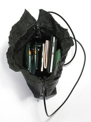 Lace-up Plicated Small Bag