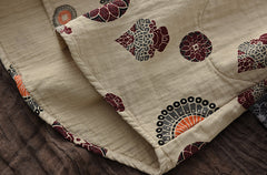 Women Retro Loose Pullover Print Casual Shirt