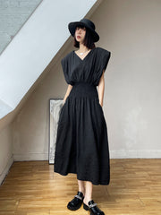 Loose Waisted Solid Sleeveless Maxi Dress