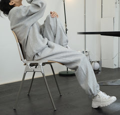 Simple Velvety Loose Solid Colour Hoodie