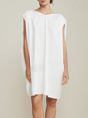 Retro Loose Sleeveless Solid Color Mini Dress