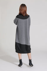Women Large Pocket High Neck Casual Dress