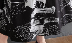 Retro Printed Suspenders Dress Casual Maxi Dress