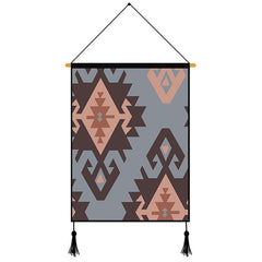 Light Grey Geometric Pattern Printed Wall Hanging Decoration