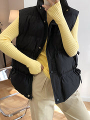 Women Drawstring Sleeveless Casual Vest