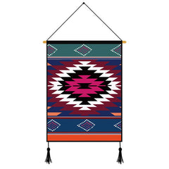 Blue Geometric Pattern Printed Wall Hanging Decoration