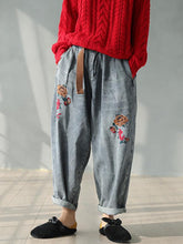 Vintage Embroidered Jean Harem Pants