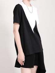 Irregular Color Matching Short Sleeve T-Shirt