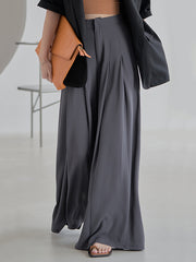 High Waist Loose Pleated Wide Leg Casual Pants
