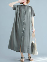 Loose Vintage Solid Color Long Shirt