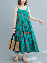 Women Holiday Style Printed Sleeveless Casual Holiday Dress