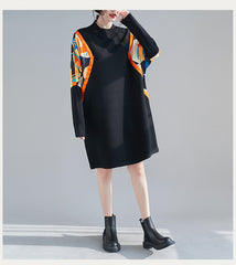 Women Print Stitching Round Neck Pullover Bottoming Shirt