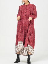 Vintage Paisley Printed Midi Dress