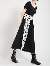 Women Waistband Color Matching Polka Dot Bow Dress