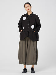 Retro Loose Polk-Dot Cotton Outwear
