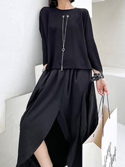 Women Irregular Slit High Waist Skirt