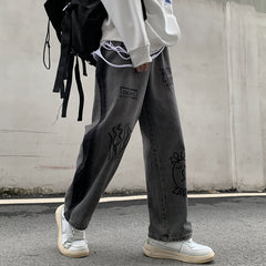 Straight Leg Printed Causal Pants