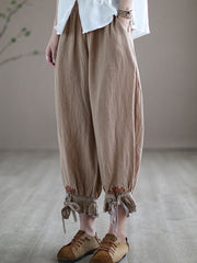 Loose Retro Harem Lace Leg Casual Pants