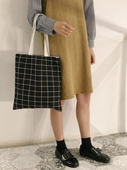 Simple Plaid Canvas Bag