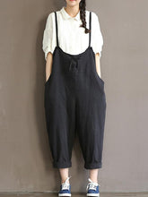 Black Lace-up With-pockets Jumpsuits