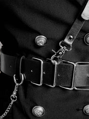 Original Two Piece Metal Square Buckle Removable Chain Belt