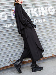 Women Stitching Solid Color Loose Casual Pants