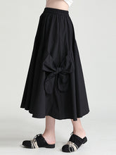 Solid Color High Waist Stitching Loose Casual Skirt