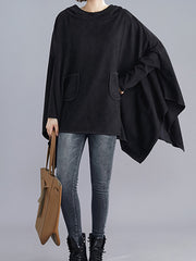 Women Loose Shawl Hooded Sweatshirt