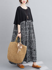 Original Printed Round-Neck Dress