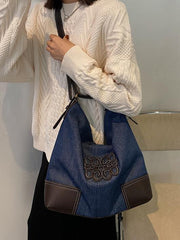 Vintage Leather Canvas Cross-Body Bag