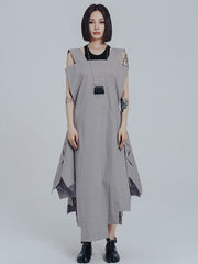 Casual Roomy Sleeveless Irregular Gray Maxi Dress
