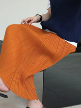 Original Irregularity Pleats Solid Skirt