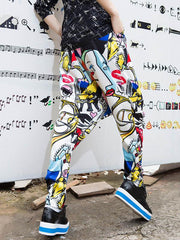 Loose Colorful Printing Harem Pants