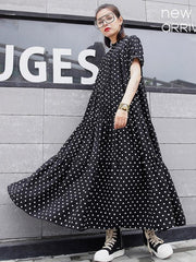Loose Polka-dot A-line Long Dress