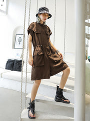 Original Drawstring Elasticity Waist Sleeveless Jumpsuits