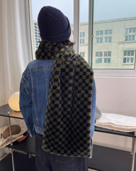 Retro Versatile Checkerboard Scarf