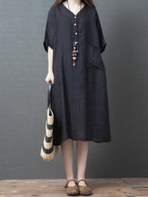 Loose Ramie Cotton Long Dress