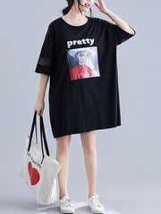 Urban Loose Split-Joint Half Sleeve Dress