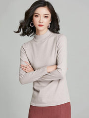 Shiny Half Turtleneck Knitting Sweater