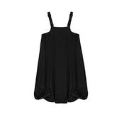 Loose Solid Color Slimming Suspender Dress