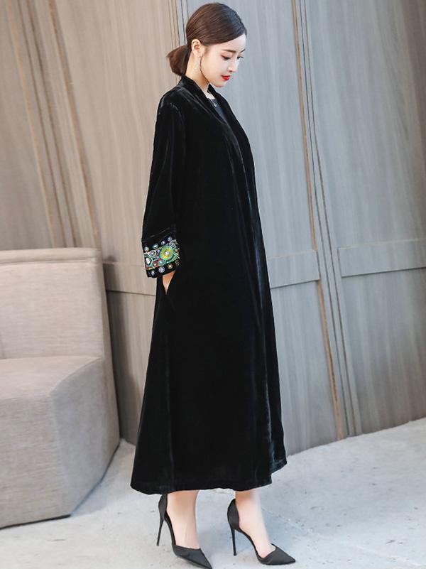 Casual Embroidered Long Robe