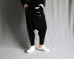 Casual Corduroy Splicing Hollow Trousers