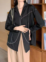 Loose Minimalist V-Neck Shirt