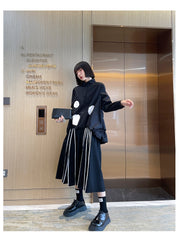 Loose Slim High Waist Striped Casual Skirt