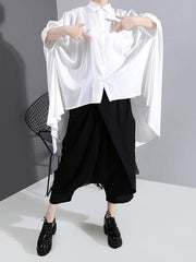 Artistic Solid Puff Sleeve Shirt Blouse Tops