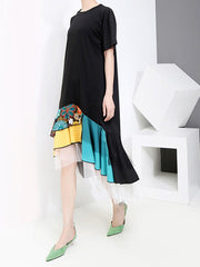 Casual Split-joint Gauze Long Dress
