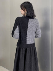 Urban A-Line Long Sleeves Split-Joint Midi Dresses