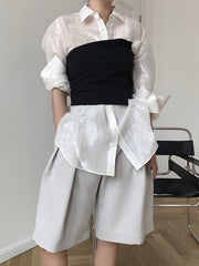 Original High Waist Pleated Wide Leg Shorts